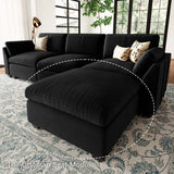 32" Black Velvet Ottoman - Homeroots - Flyclothing LLC