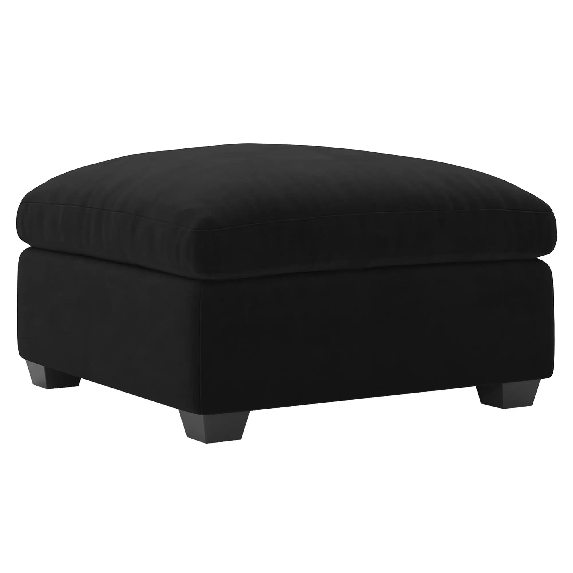 32" Black Velvet Ottoman - Homeroots - Flyclothing LLC