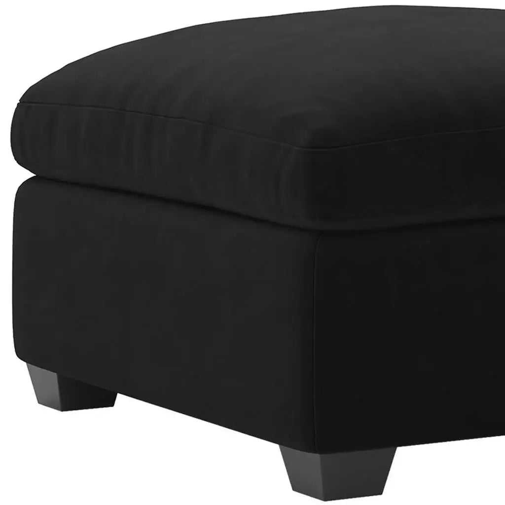 32" Black Velvet Ottoman - Homeroots - Flyclothing LLC