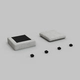 32" Gray and Black Corduroy Ottoman - Homeroots - Flyclothing LLC