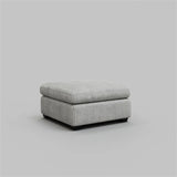 32" Gray and Black Corduroy Ottoman - Homeroots - Flyclothing LLC