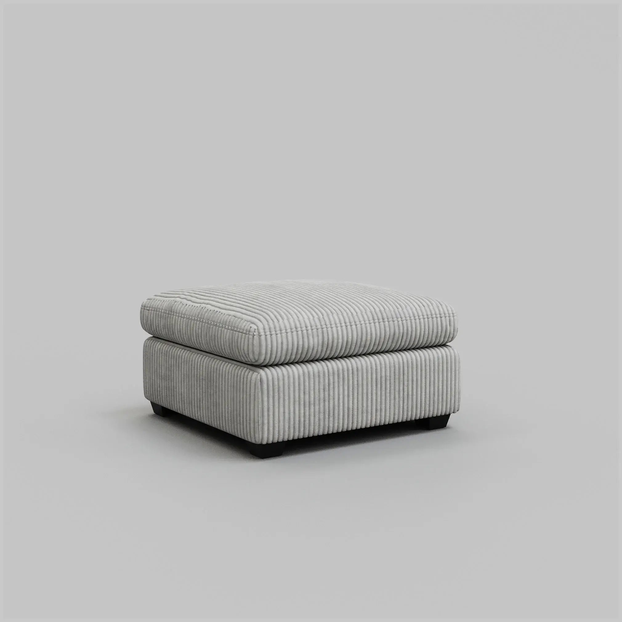 32" Gray and Black Corduroy Ottoman - Homeroots - Flyclothing LLC