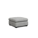 32" Gray and Black Corduroy Ottoman - Homeroots - Flyclothing LLC