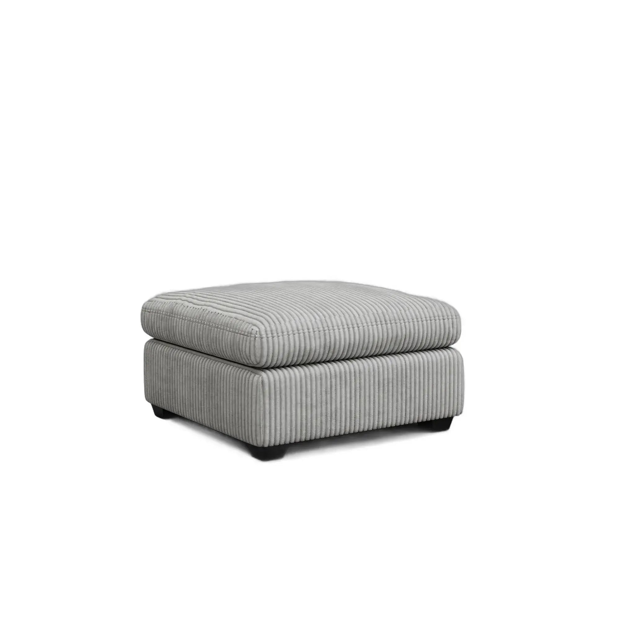 32" Gray and Black Corduroy Ottoman - Homeroots - Flyclothing LLC