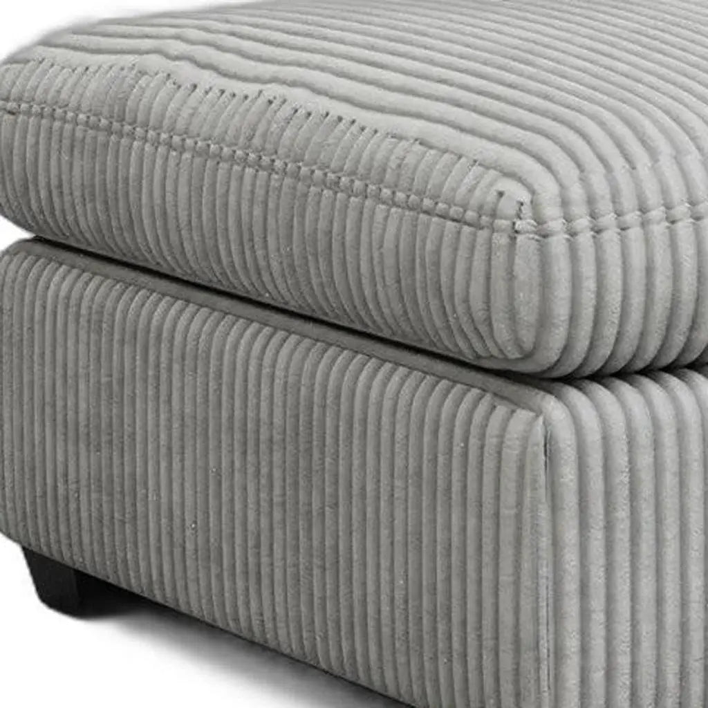 32" Gray and Black Corduroy Ottoman - Homeroots - Flyclothing LLC