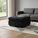 32" Black Corduroy Ottoman - Homeroots - Flyclothing LLC