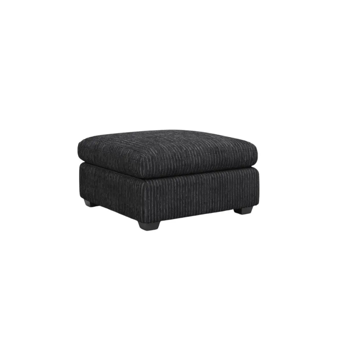 32" Black Corduroy Ottoman - Homeroots - Flyclothing LLC