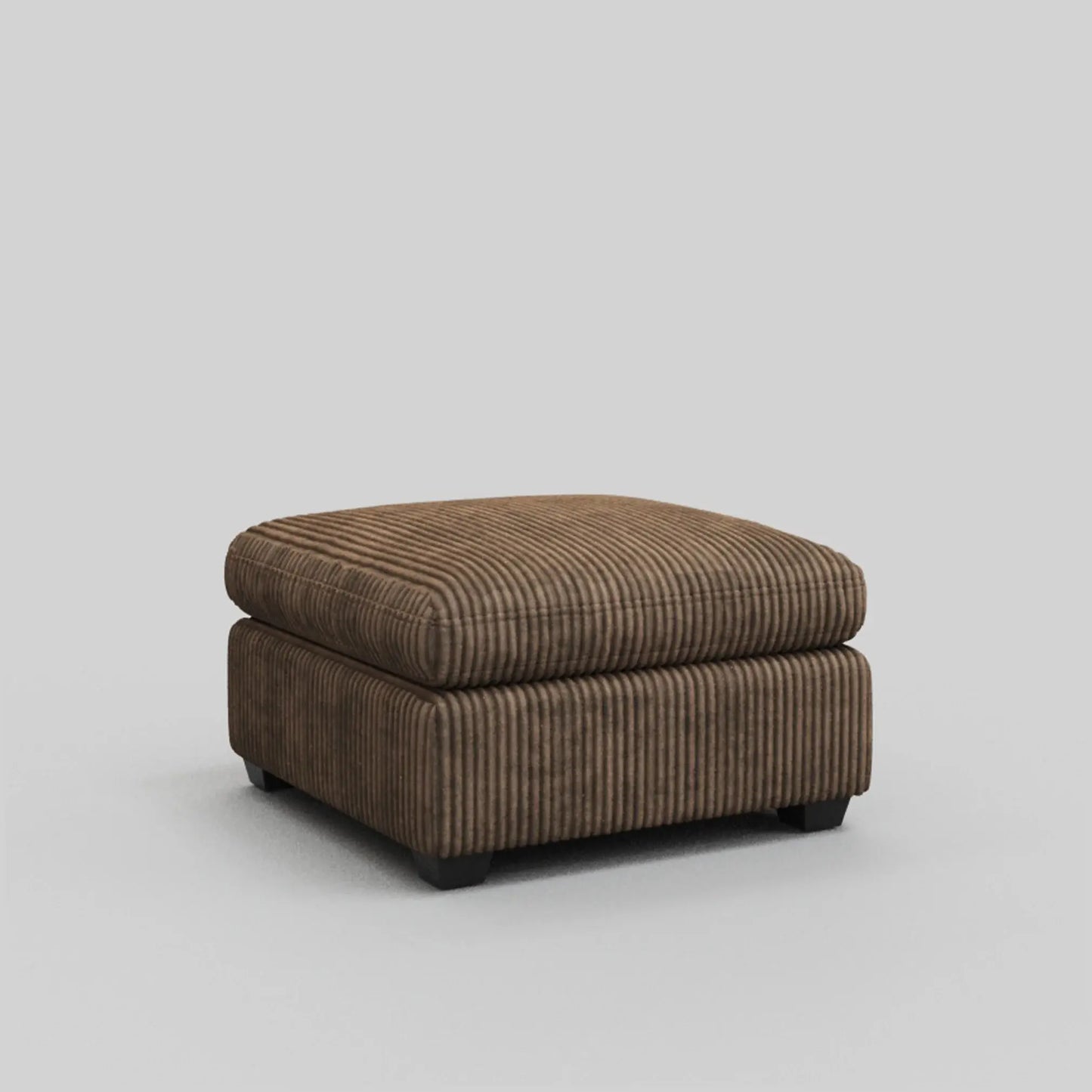 32" Brown and Black Corduroy Ottoman - Homeroots - Flyclothing LLC