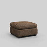 32" Brown and Black Corduroy Ottoman - Homeroots - Flyclothing LLC