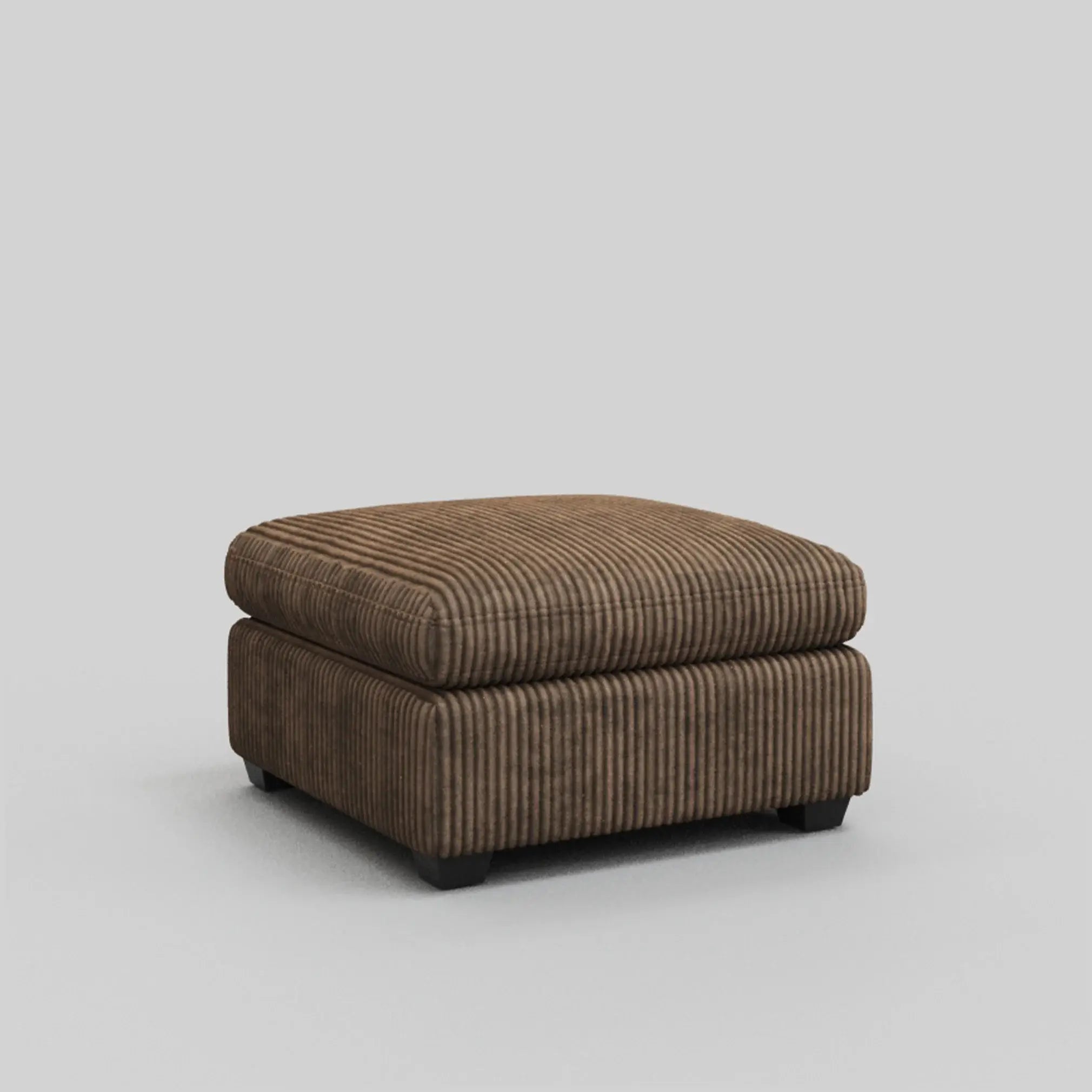 32" Brown and Black Corduroy Ottoman - Homeroots - Flyclothing LLC