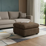 32" Brown and Black Corduroy Ottoman - Homeroots - Flyclothing LLC