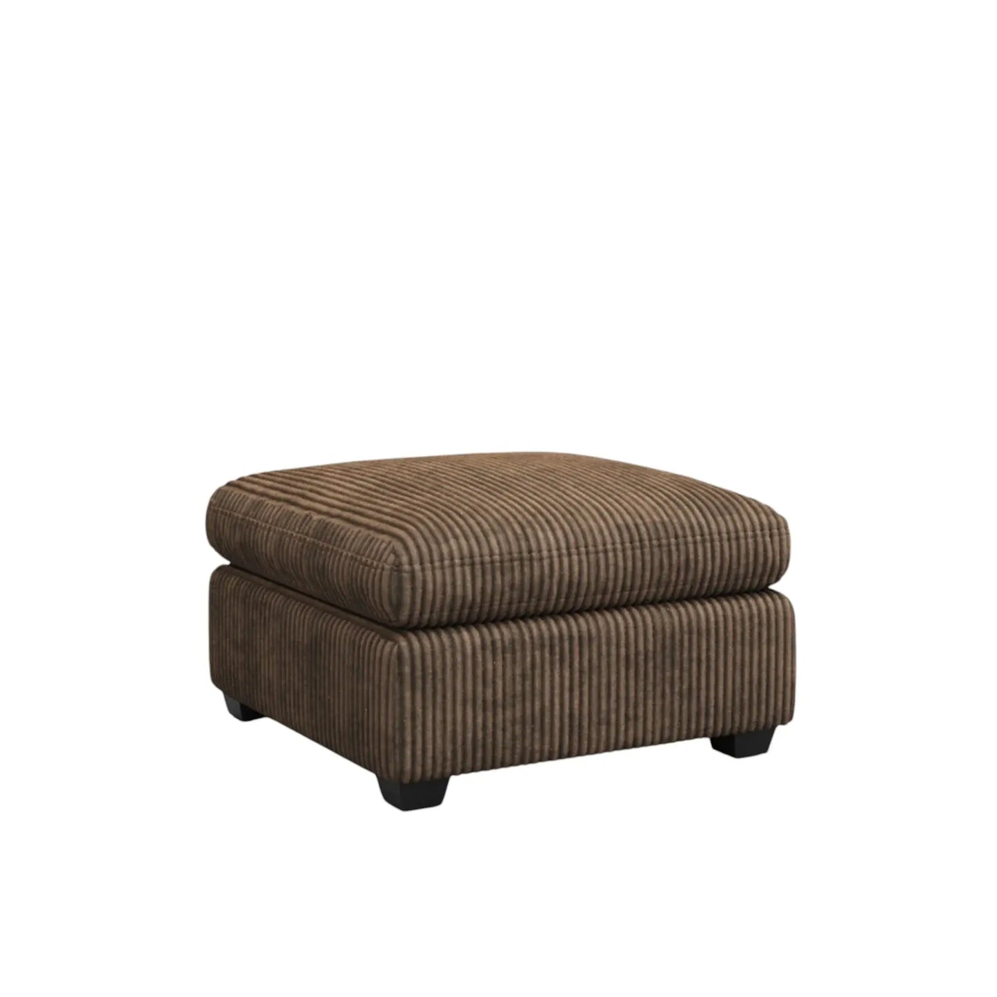 32" Brown and Black Corduroy Ottoman - Homeroots - Flyclothing LLC