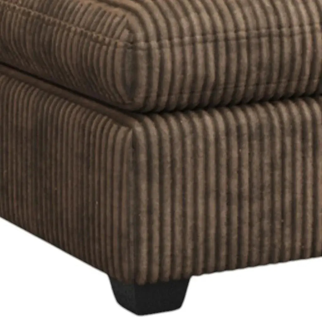 32" Brown and Black Corduroy Ottoman - Homeroots - Flyclothing LLC