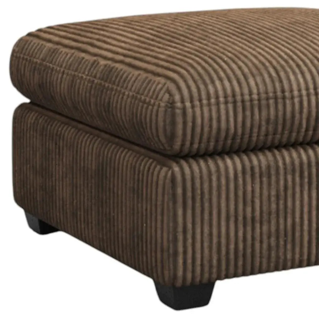 32" Brown and Black Corduroy Ottoman - Homeroots - Flyclothing LLC