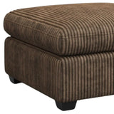 32" Brown and Black Corduroy Ottoman - Homeroots - Flyclothing LLC