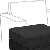26" Black Polyester Blend Storage Ottoman - Homeroots - Flyclothing LLC