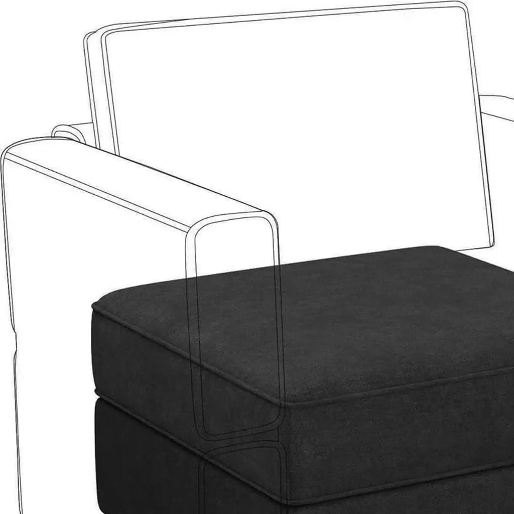 26" Black Polyester Blend Storage Ottoman - Homeroots - Flyclothing LLC