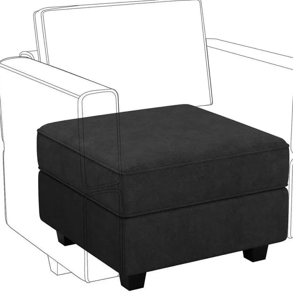 26" Black Polyester Blend Storage Ottoman - Homeroots - Flyclothing LLC