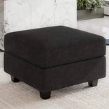 26" Black Polyester Blend Storage Ottoman - Homeroots - Flyclothing LLC
