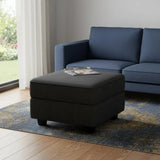 26" Black Polyester Blend Storage Ottoman - Homeroots - Flyclothing LLC