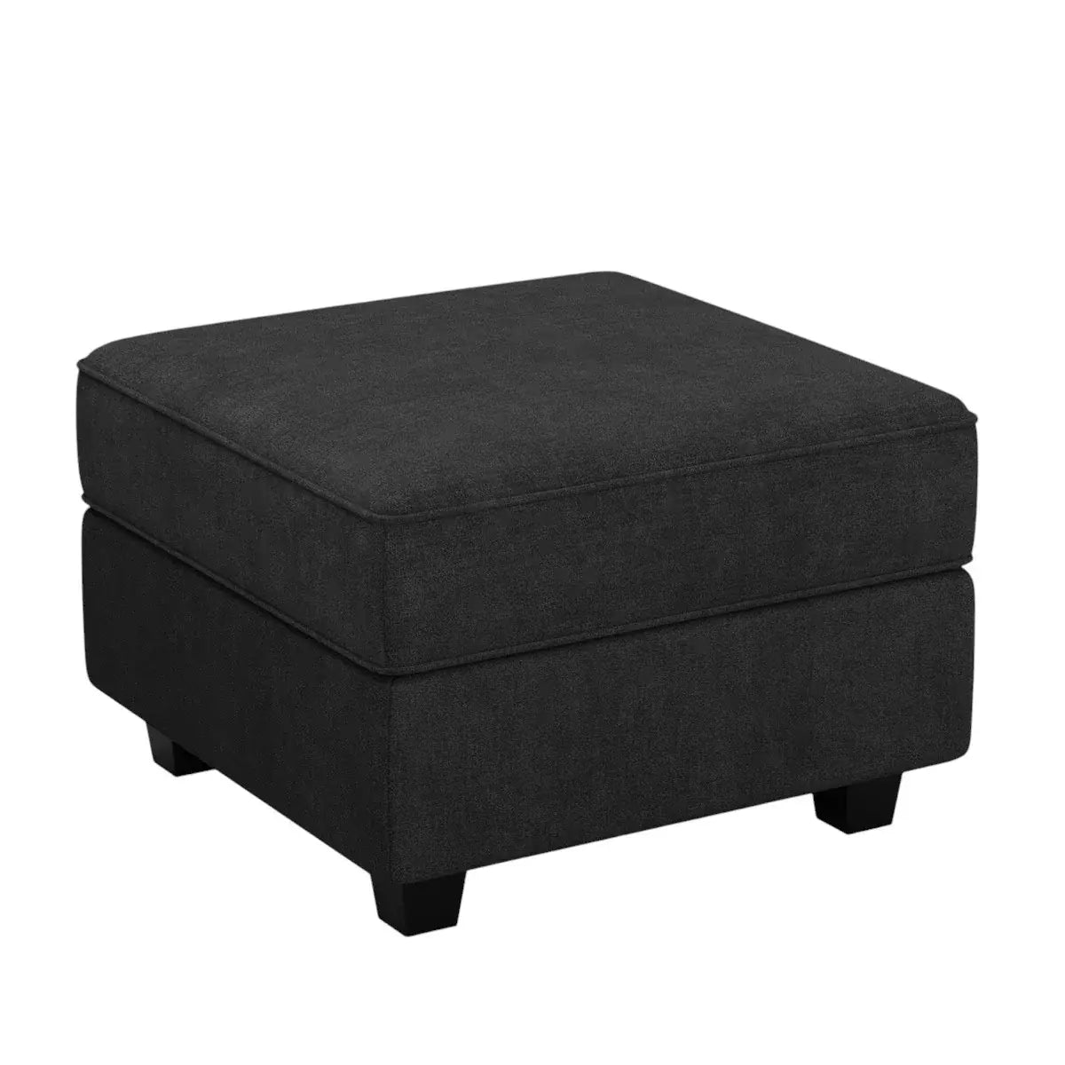 26" Black Polyester Blend Storage Ottoman - Homeroots - Flyclothing LLC