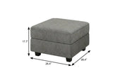 26" Light Gray and Black Polyester Blend Storage Ottoman - Homeroots - Flyclothing LLC
