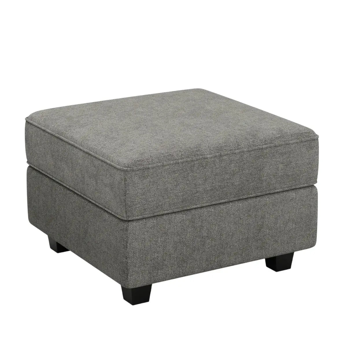 26" Light Gray and Black Polyester Blend Storage Ottoman - Homeroots - Flyclothing LLC