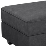 26" Gray and Black Polyester Blend Storage Ottoman - Homeroots - Flyclothing LLC