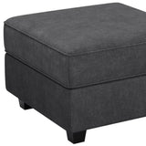 26" Gray and Black Polyester Blend Storage Ottoman - Homeroots - Flyclothing LLC