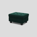 32" Green and Black Velvet Tufted Storage Ottoman - Homeroots - Flyclothing LLC