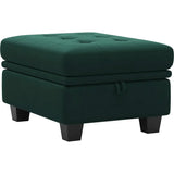 32" Green and Black Velvet Tufted Storage Ottoman - Homeroots - Flyclothing LLC