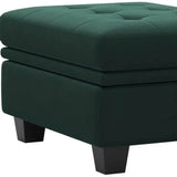 32" Green and Black Velvet Tufted Storage Ottoman - Homeroots - Flyclothing LLC