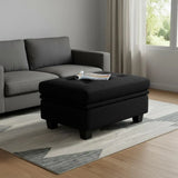 32" Black Velvet Tufted Storage Ottoman - Homeroots - Flyclothing LLC
