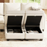 32" Beige and Black Velvet Tufted Storage Ottoman - Homeroots - Flyclothing LLC