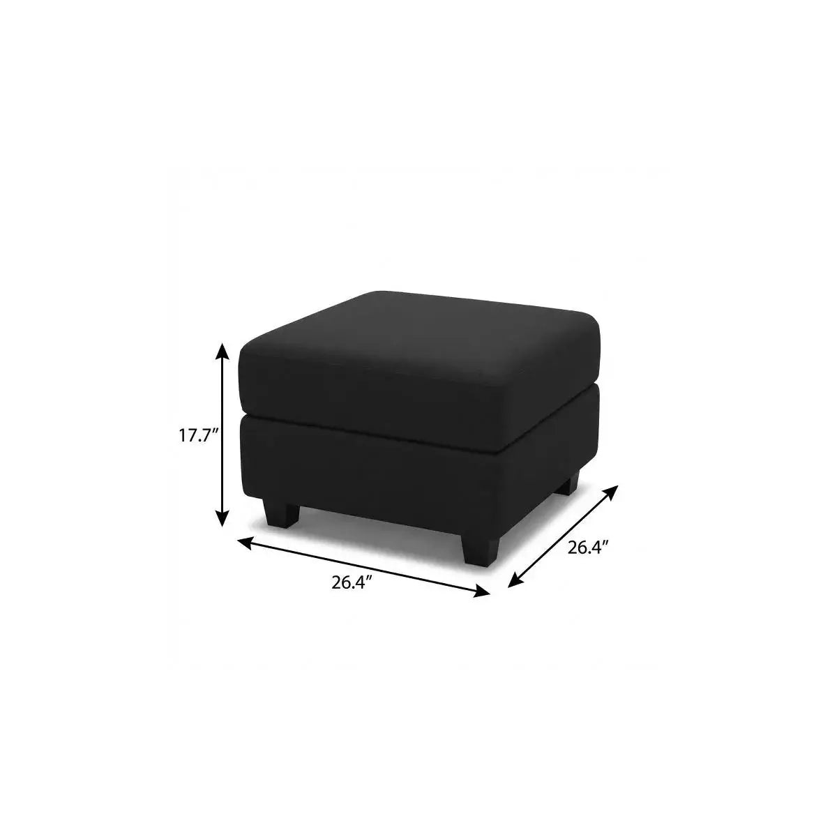 26" Black Faux Leather Storage Ottoman - Homeroots - Flyclothing LLC