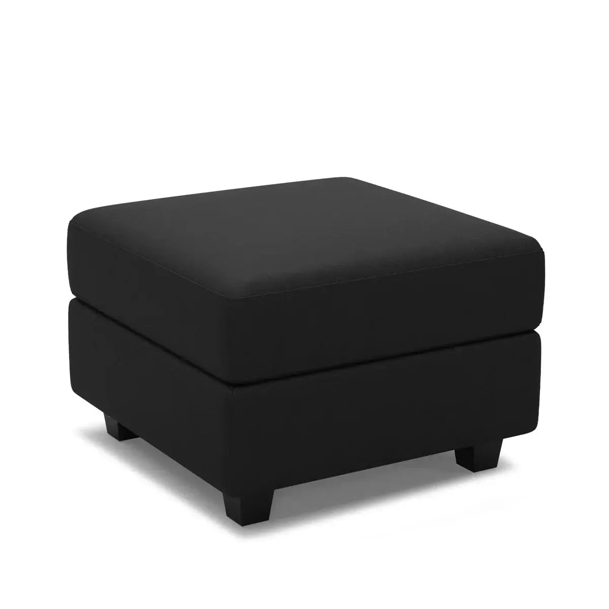 26" Black Faux Leather Storage Ottoman - Homeroots - Flyclothing LLC