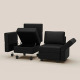 26" Black Faux Leather Storage Ottoman - Homeroots - Flyclothing LLC
