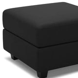 26" Black Faux Leather Storage Ottoman - Homeroots - Flyclothing LLC