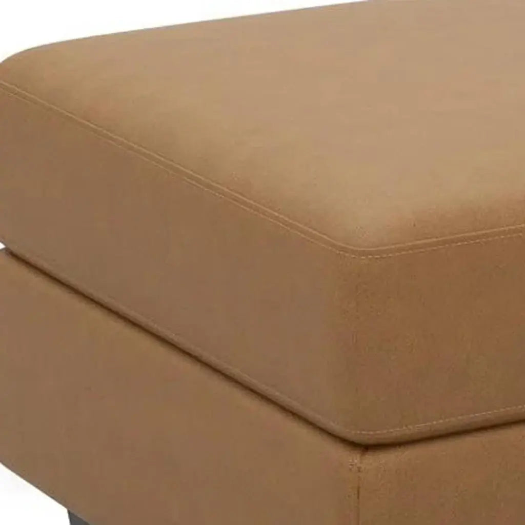 26" Brown and Black Faux Leather Storage Ottoman - Homeroots - Flyclothing LLC