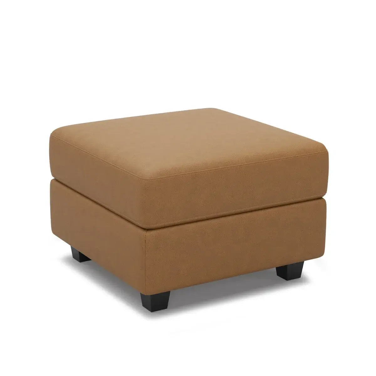 26" Brown and Black Faux Leather Storage Ottoman - Homeroots - Flyclothing LLC