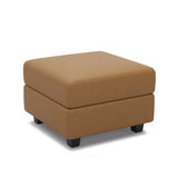 26" Brown and Black Faux Leather Storage Ottoman - Homeroots - Flyclothing LLC