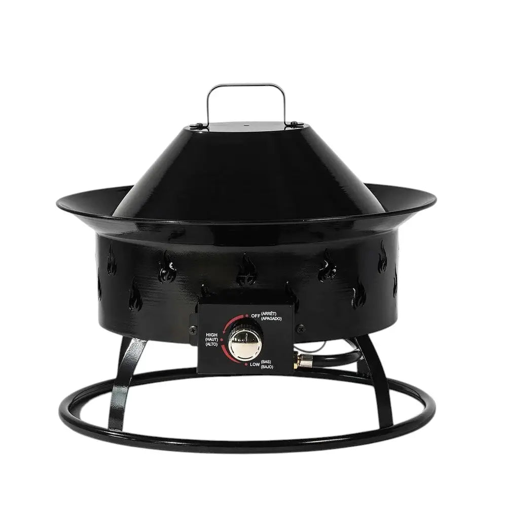50000 BTU 19" Black Steel Propane Portable Tabletop Round Fire Pit - Homeroots - Flyclothing LLC