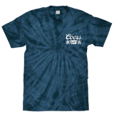 Coors Banquet Beer Logo T-Shirt - Navy Spider Tie Dye