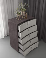 31" Chestnut And Light Gray Wood Five Drawer Dresser - HomeRoots - Flyclothing LLC
