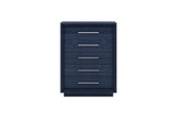 36" Blue Wood Five Drawer Gentlemens Chest - Homeroots - Flyclothing LLC