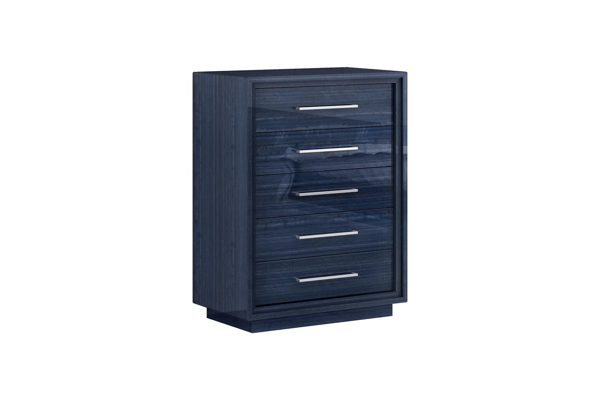36" Blue Wood Five Drawer Gentlemens Chest - Homeroots - Flyclothing LLC