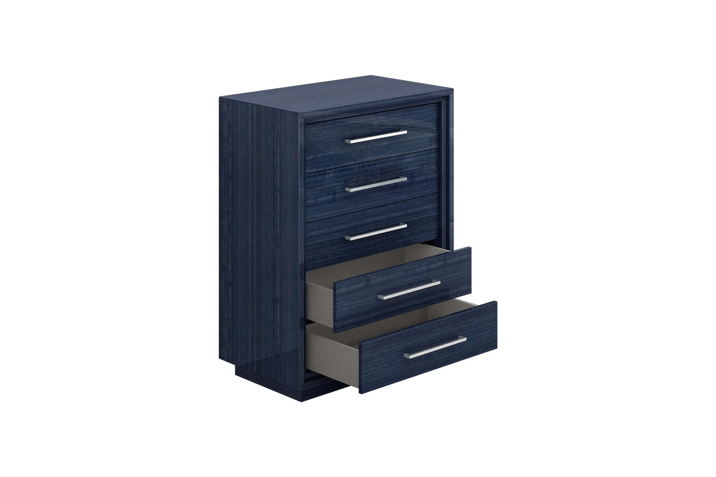 36" Blue Wood Five Drawer Gentlemens Chest - Homeroots - Flyclothing LLC