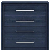 36" Blue Wood Five Drawer Gentlemens Chest - Homeroots - Flyclothing LLC