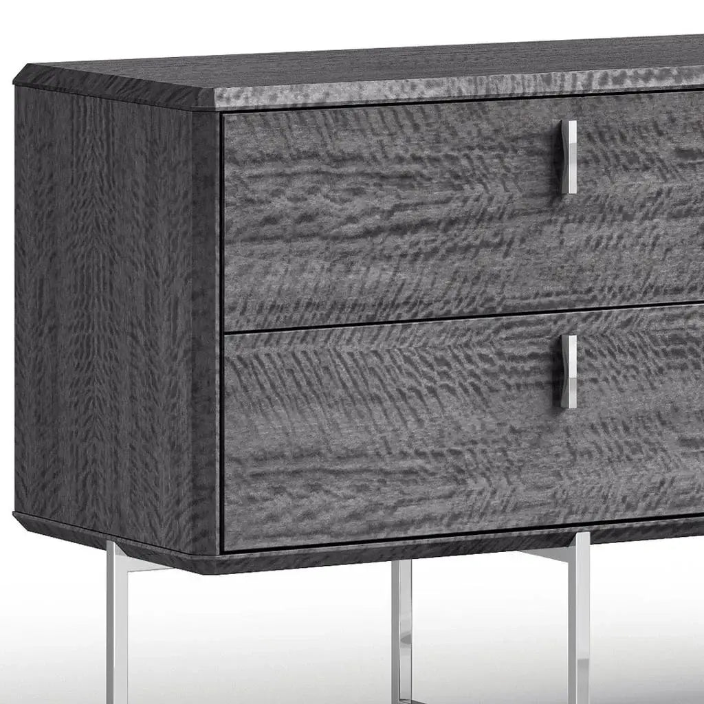 70" Gray Wood Four Drawer Double Dresser - Homeroots - Flyclothing LLC