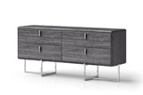 70" Gray Wood Four Drawer Double Dresser - Homeroots - Flyclothing LLC